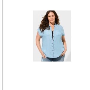 Button Up Dolman Chambray Shirt
